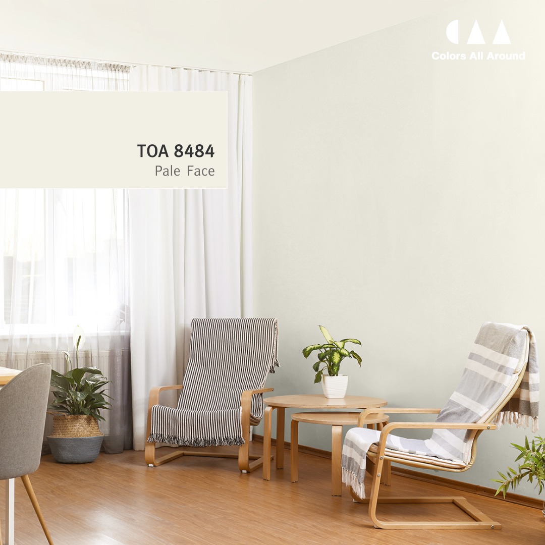 สีทาบ้านสีขาว งาช้าง TOA 8484