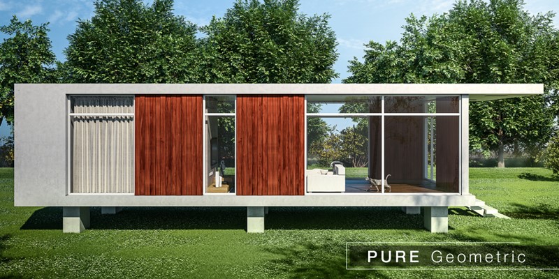 บ้าน สไตล์ มินิมอล ใช้ทรงสี่เหลี่ยม เรขาคณิต