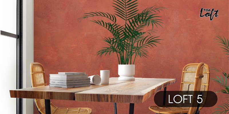 สีสร้างลาย ปูนเปลือย สีแดงอิฐ TOA Loft 5