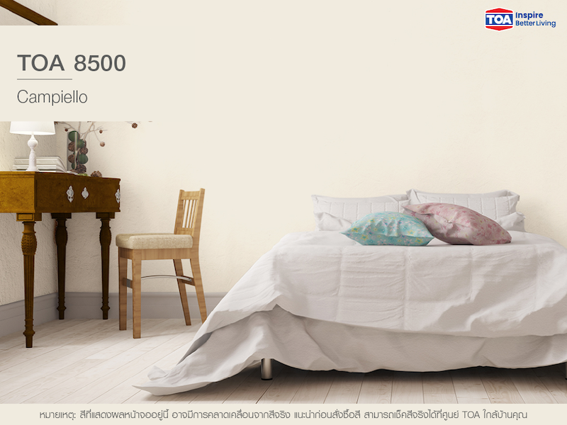 ตัวอย่างการรีโนเวทห้องนอนด้วยสีขาวสวยๆ TOA 8500