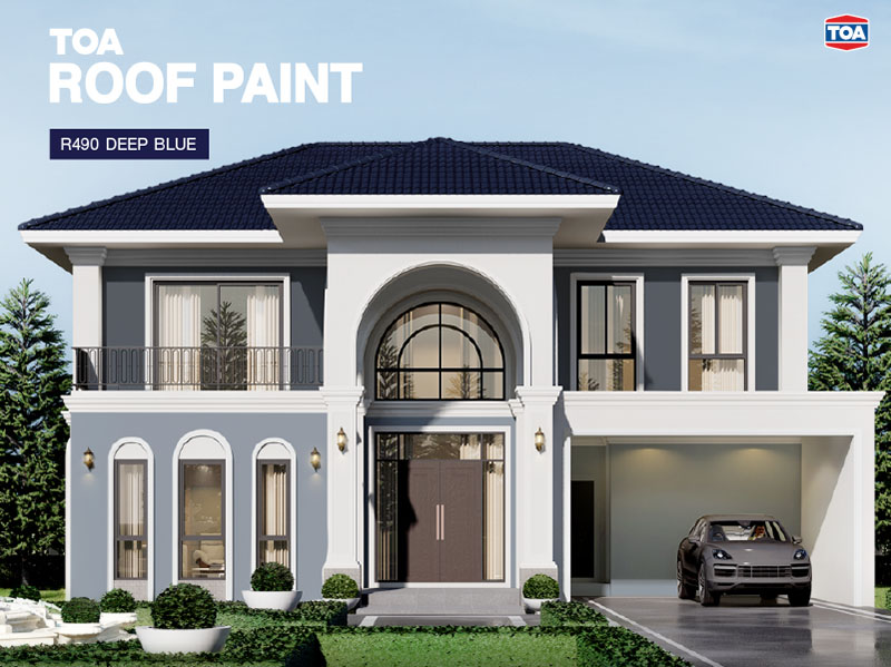 หลังคาสีน้ำเงินเข้มสวยๆ