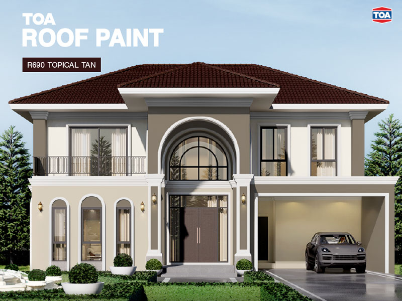 สีทาหลังคาสีน้ำตาล