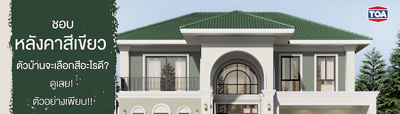 บ้านหลังคาสีเขียว ตัวบ้านสีอะไรดี?