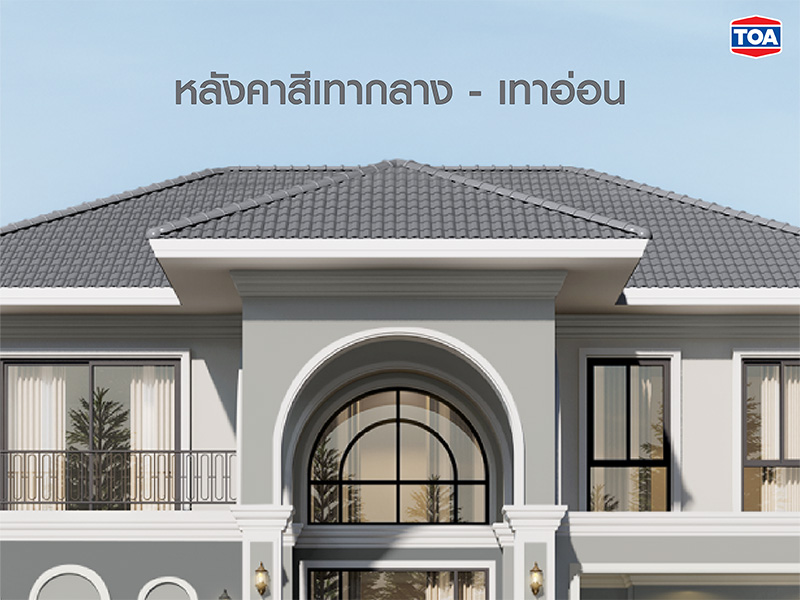 หลังคา สี เทา กลาง และสีเทาอ่อน