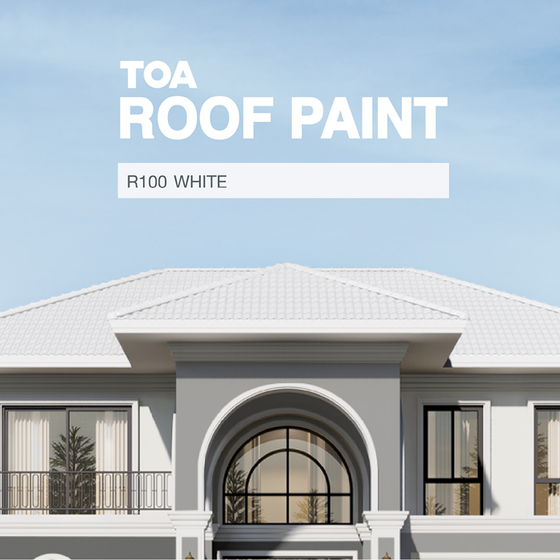 สีหลังคา สีขาว ทีโอเอ รูฟเพ้นท์ สวยๆ 