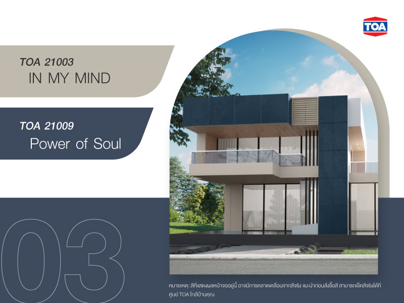 บ้านมินิมอลโมเดิร์นสี TOA 21009 และ TOA 21003