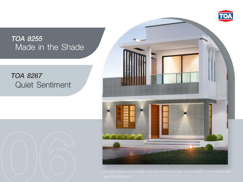 บ้านมินิมอลโมเดิร์นสี TOA 8255 และ TOA 8267
