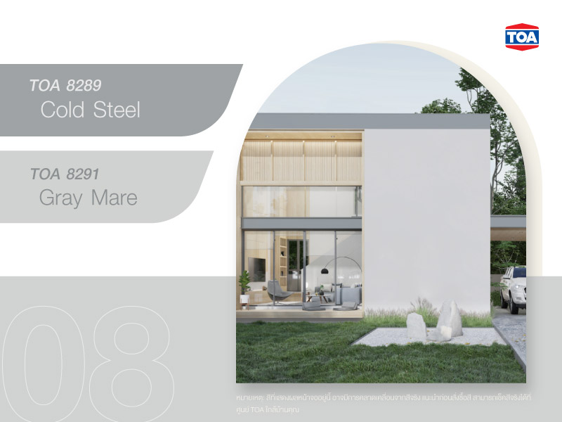 บ้านมินิมอลโมเดิร์นสี TOA 8289 และ TOA 8291