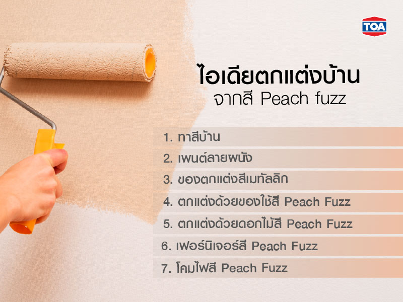 ไอเดียตกแต่งบ้านจากสี Peach Fuzz