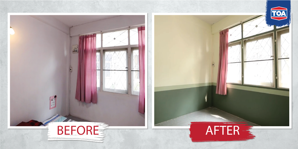 ภาพ Before After การรีโนเวทบ้านเก่าในส่วนของห้องนอน โดย TOA