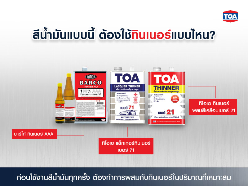 สีน้ำมันแบบนี้ ต้องใช้ทินเนอร์แบบไหน?