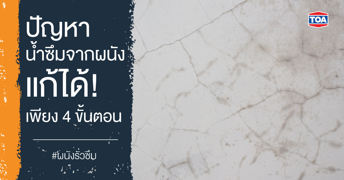 ปัญหาน้ำซึมจากผนังแก้ได้! เพียง 4 ขั้นตอน