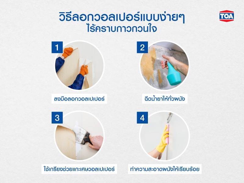 วิธีลอกวอลเปอร์แบบง่ายๆ ไร้คราบกาวกวนใจ