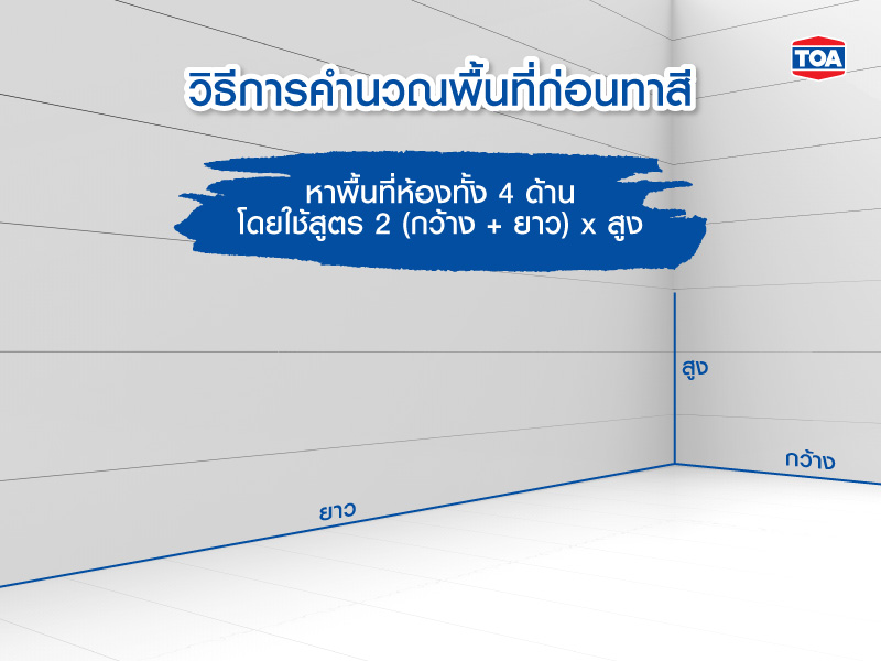 วิธีการคำนวณพื้นที่ก่อนทาสี