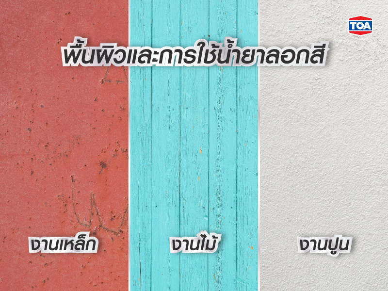 พื้นผิววัสดุกับการใช้น้ำยาลอกสี