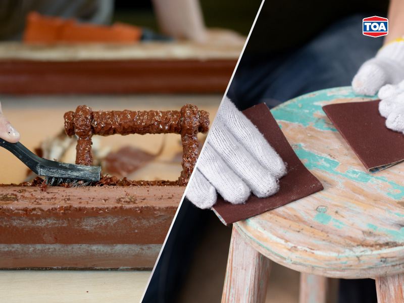 วิธีการลอกสีด้วยน้ำยาลอกสี VS กระดาษทราย