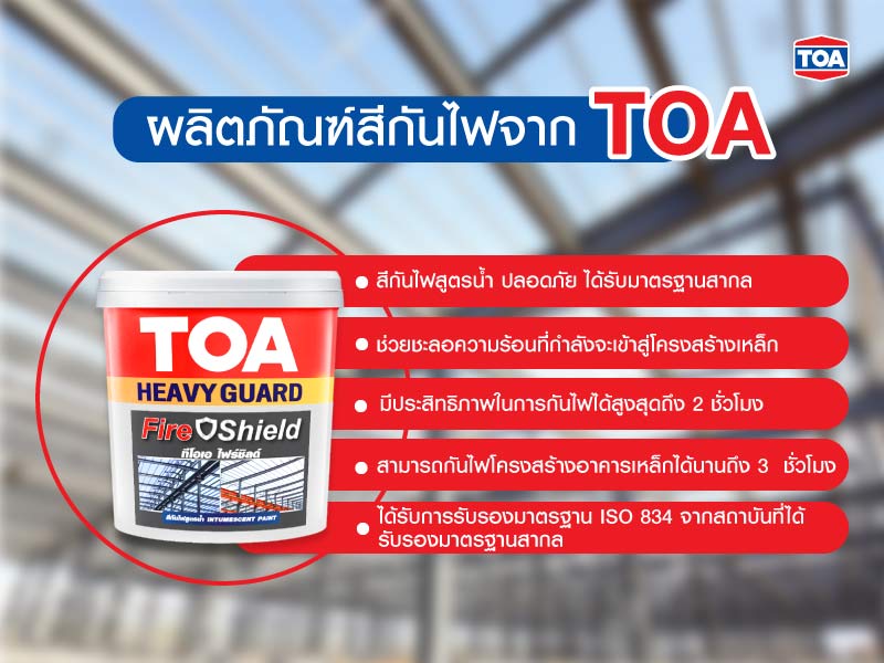 ผลิตภัณฑ์สีทนไฟ กันความร้อนของ TOA