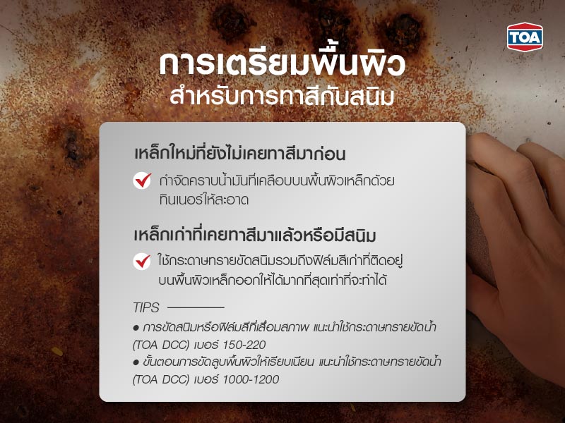 การเตรียมพื้นผิว สำหรับการทาสีกันสนิม