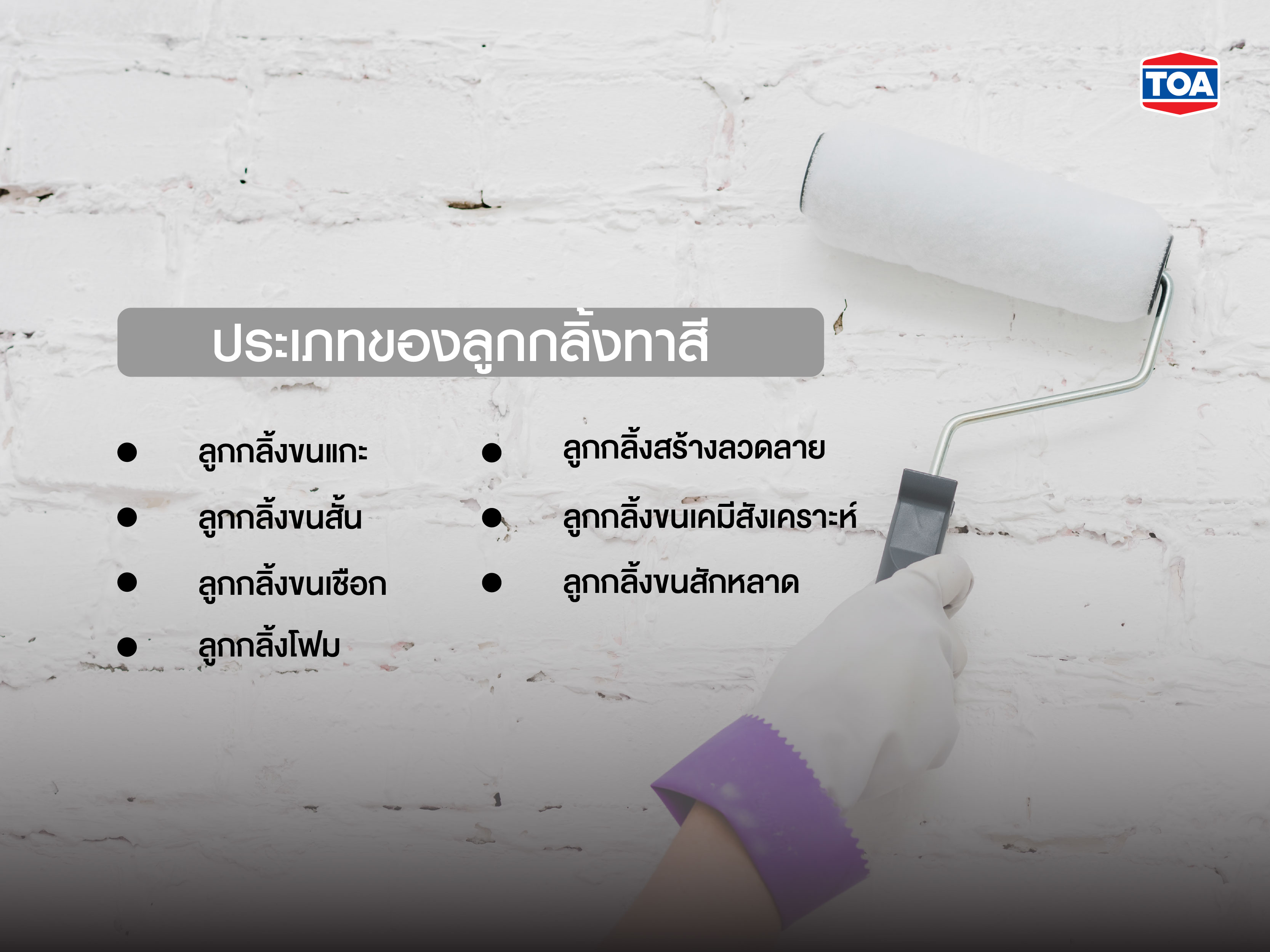 ประเภทของลูกกลิ้งทาสี