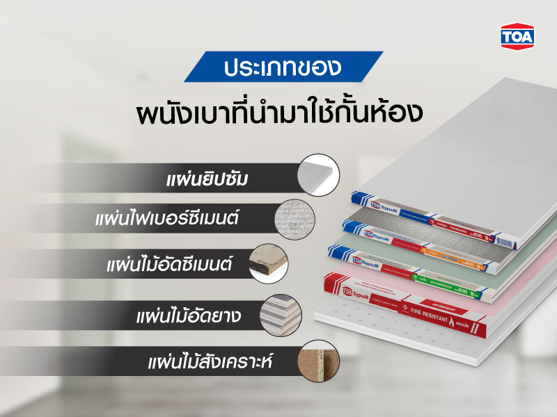 ประเภทของผนังเบาที่นำมาใช้กั้นห้อง