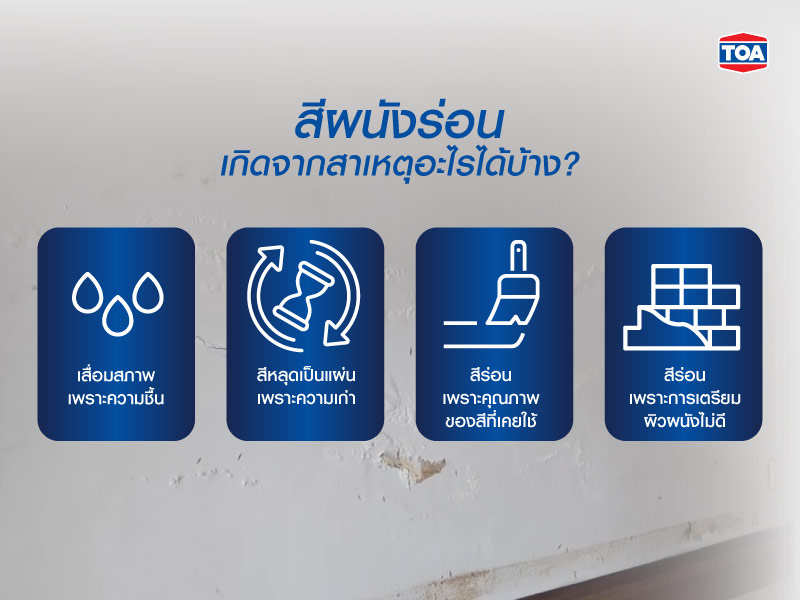 สีผนังร่อนเกิดจากสาเหตุอะไรได้บ้าง?