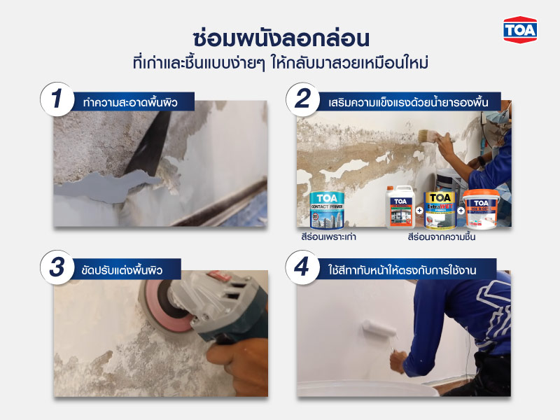 วิธีซ่อมผนังลอกล่อน