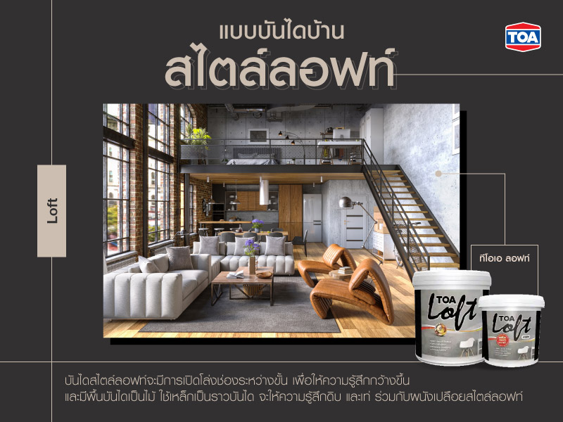 แบบบันไดบ้านสไตล์ลอฟท์