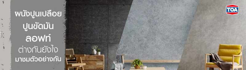 ผนังปูนเปลือย ปูนขัดมัน ลอฟท์ ต่างกันยังไง มาชมตัวอย่างกัน