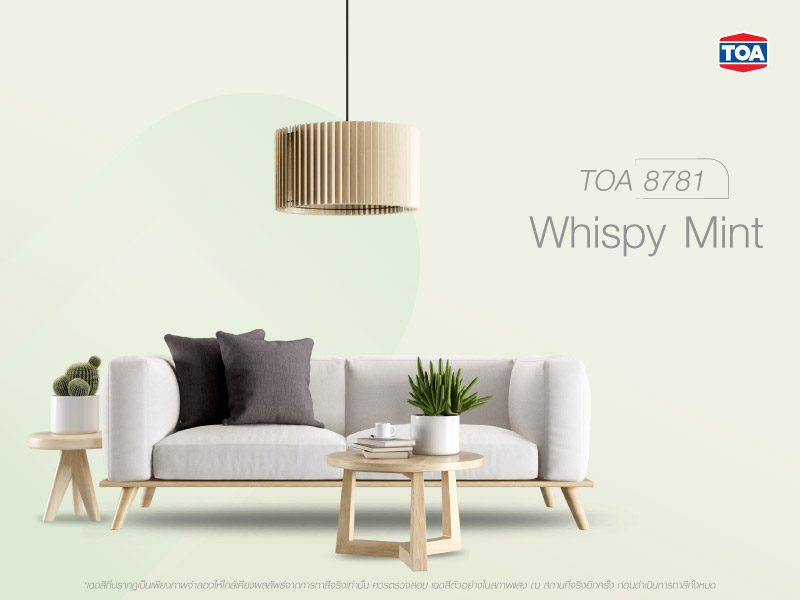 ห้องนั่งเล่นสีขาวเฉดสี Whispy Mint